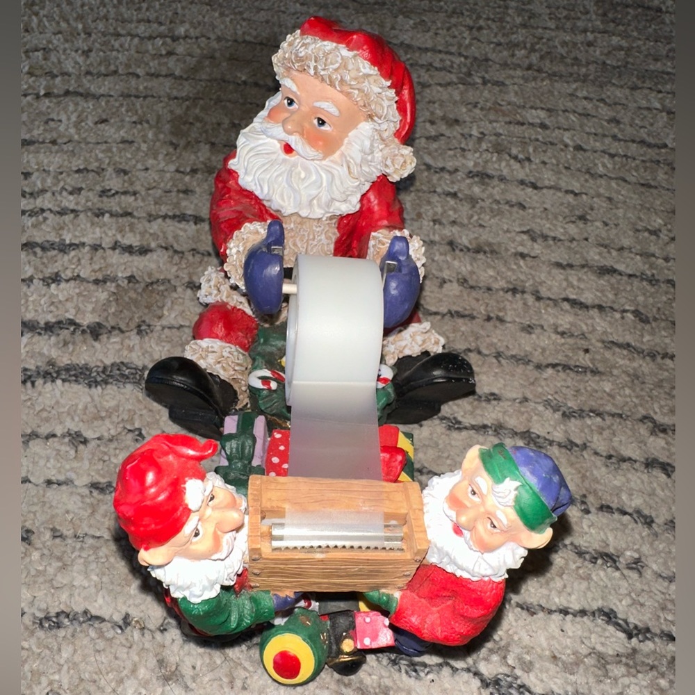 Vintage Santa & Elves Christmas tape Dispenser